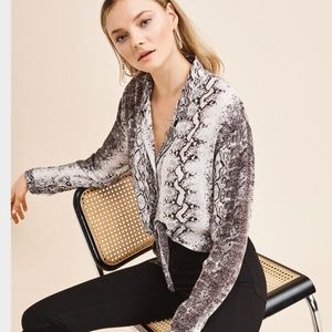 Super trendy snake skin blouse!